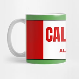 Calgary City in Canadian Flag Colors Mug